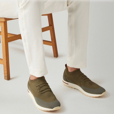 로로피아나 남성 카키 스니커즈 - Loro Piana Mens Khaki Sneakers - lp09x