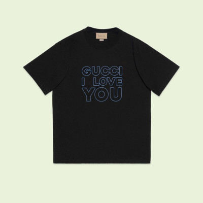 구찌 남/녀 블랙 크루넥 반팔티 - Gucci Unisex Black Short sleeved Tshirts - gu894x