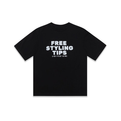 베트멍 남/녀 트렌디 블랙 반팔티 - Vetements Unisex Black Tshirts - vet365x