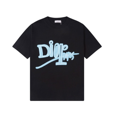 디올 남성 블랙 크루넥 반팔티 - Dior Mens Black Short sleeved Tshirts - di601x