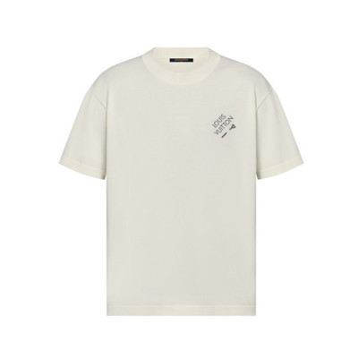 루이비통 남성 크루넥 아이보리 반팔티 - Louis vuitton Mens Ivory Short sleeved Tshirts - lv1701x