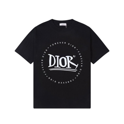 디올 남성 블랙 크루넥 반팔티 - Dior Mens Black Short sleeved Tshirts - di627x