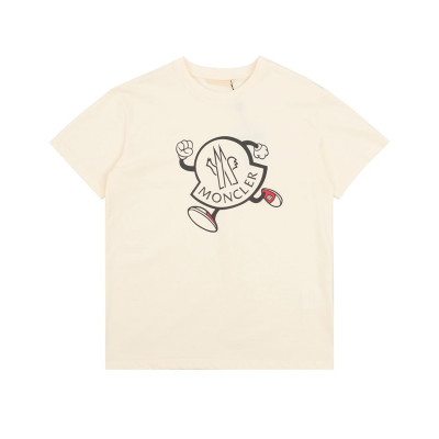 몽클레어 남성 아이보리 크루넥 반팔티 - Moncler Mens Ivory Tshirts - mo158x