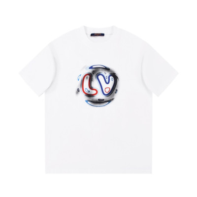 루이비통 남성 크루넥 화이트 반팔티 - Louis vuitton Mens White Short sleeved Tshirts - lv1729x