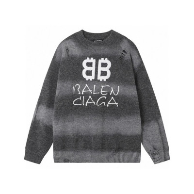 발렌시아가 남성 그레이 크루넥 니트 - Balenciaga Mens Gray Knits - ba573x