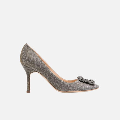 마놀로 블라닉 여성 한기시 새틴 펌프스 【매장-250만원대】 - Manolo Blahnik Womens Silver Pumps- mb03x