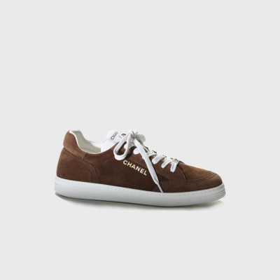 샤넬 남/녀 카프스킨 스웨이드 브라운 스니커즈  - Chanel Unisex Brown Sneakers - ch501x