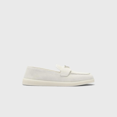 프라다 남성 스웨이드 가죽 화이트 로퍼 【매장-140만원대】 - Prada Mens White Loafer - pr718x