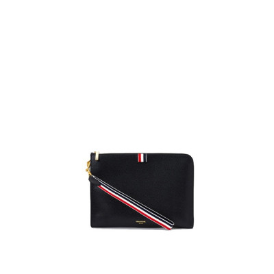 톰브라운 남성 페블 삼선 스트랩 클러치 MAC083A 00198 001【매장-200만원대】 - Thom Browne Mens Black Clutch- th89x