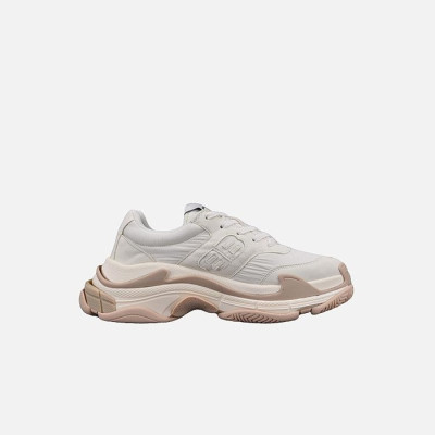 발렌시아가 남/녀 트리플 S 베이지 나일론 스니커즈 【매장-160만원대】 - Balenciaga Unisex Beige Sneakers - ba630x