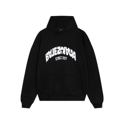 발렌시아가 남성 블랙 후드티 - Balenciaga Mens Black Hoodie - ba693x