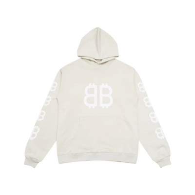 발렌시아가 남성 화이트 후드티 - Balenciaga Mens White Hoodie - ba694x