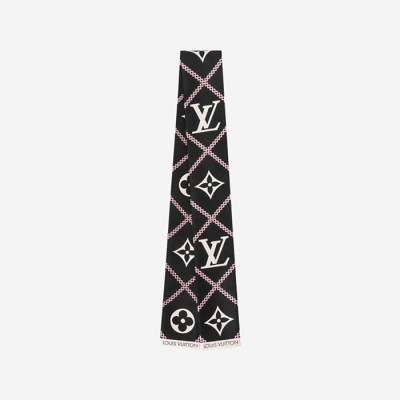 루이비통 여성 블랙 크로아지옹 방도 스카프 M77468 【매장-50만원대】 - Louis vuitton Womens Black Scarf - acc302x