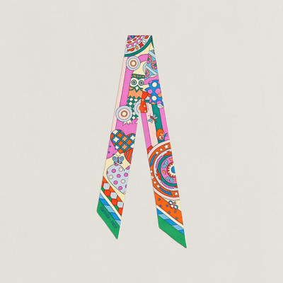 에르메스 여성 레 무뮈르 드 라 포레 트윌리 【매장-50만원대】 - Hermes Womens Pink Scarf - acc335x