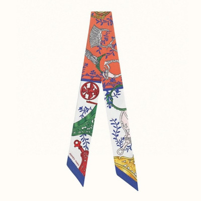 에르메스 여성 Etriers Remix 트윌리 오렌지 【매장-60만원대】 - Hermes Womens Orange Scarf - acc339x