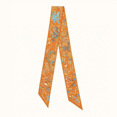 에르메스 여성 Isola Di Primavera 트윌리 호박색 【매장-60만원대】 - Hermes Womens Orange Scarf - acc344x