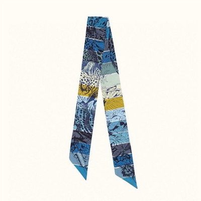 에르메스 여성 Jungle Love Love 트윌리 블루 【매장-60만원대】 - Hermes Womens Blue Scarf - acc355x