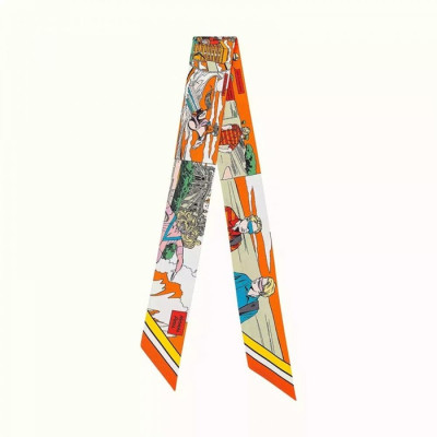 에르메스 여성 WOW 트윌리 오렌지 【매장-60만원대】 - Hermes Womens Orange Scarf - acc357x