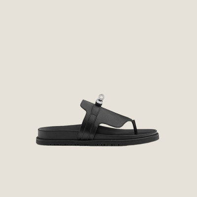 에르메스 남/녀 카프스킨 엠파이어 샌들 【매장-200만원대】 - Hermes Unisex Black Slippers - he306x