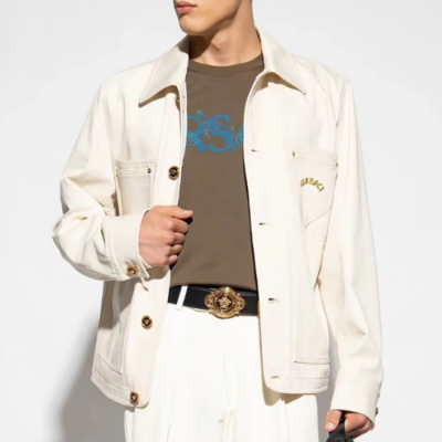 베르사체 남성 캐쥬얼 아이보리 자켓 - Versace Mens Ivory Jackets - ve119x