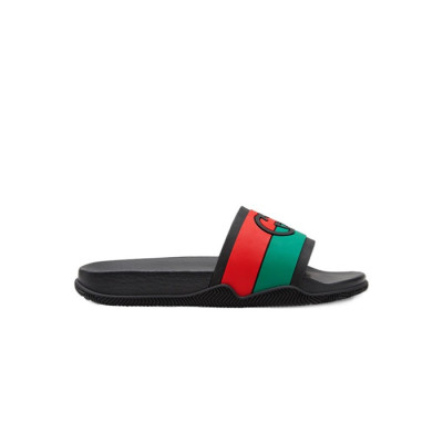 구찌 남/녀 인터로킹 GG 블랙 슬라이드 샌들 【매장-80만원대】 - Gucci Unisex Black Slippers - gu1016x