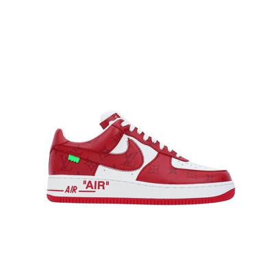 루이비통 x 나이키 남/녀 로우 바이 버질 아블로 에어포스1 【매장-1000만원대】 - Nike Unisex Red Sneakers - ni192x