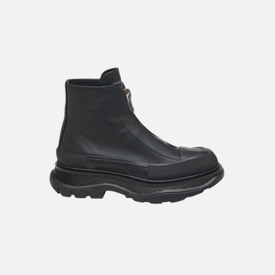 알렉산더맥퀸 여성 트레드 슬릭 가죽 집업 부츠 【매장-160만원대】 - Alexander McQueen Womens Black Boots - aq29x