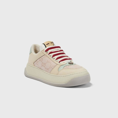 구찌 여성 스크리너 GG 베이지/핑크 캔버스 스니커즈 【매장-150만원대】 - Gucci Womens Pink Sneakers - gu1046x