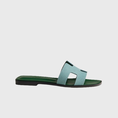 에르메스 여성 오란 샌들 【매장-150만원대】 - Hermes Womens Green Slippers - he366x