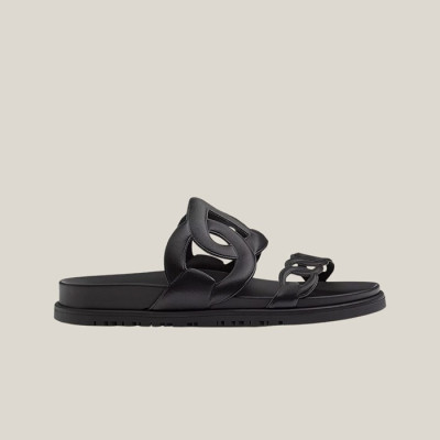 에르메스 여성 엑스트라 시프레 나파 앤 느와르 샌들 【매장-200만원대】 - Hermes Womens Black Slippers - he378x