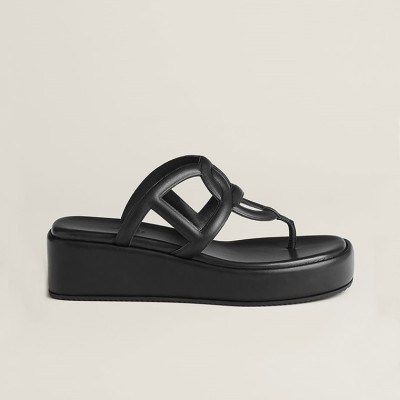 에르메스 여성 샹달 집시 샌들 【매장-220만원대】 - Hermes Womens Black Sandals - he398x