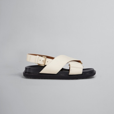 마르니 여성 화이트 가죽 크리스크로스 샌들【매장100만원대】 - Marni Womens Black Sandals - ma20x