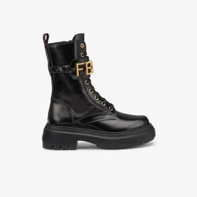 펜디그래피 여성 가죽 바이커 부츠 8T8355AKY6F1H1K 【매장-230만원대】 - Fendi Womens Black Boots - fe536x