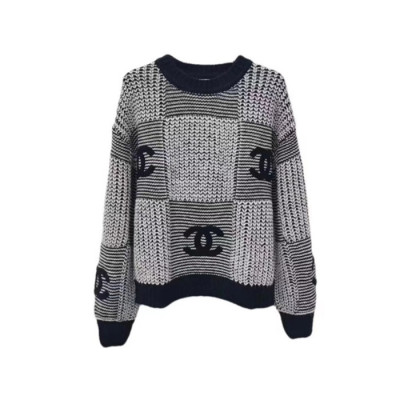 샤넬 여성 그레이 크루넥 니트 - Chanel Womens Gray Knits - ch569x