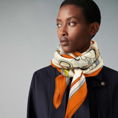 에르메스 여성 캐시 오렌지 스카프 - Hermes Womens Orange Scarf - he409x