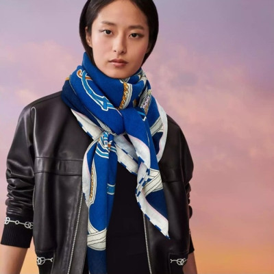 에르메스 여성 블루 스카프 - Hermes Womens Blue Scarf - he448x