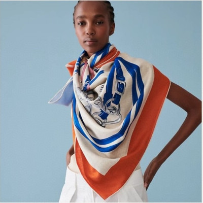 에르메스 여성 블루 스카프 - Hermes Womens Blue Scarf - he450x