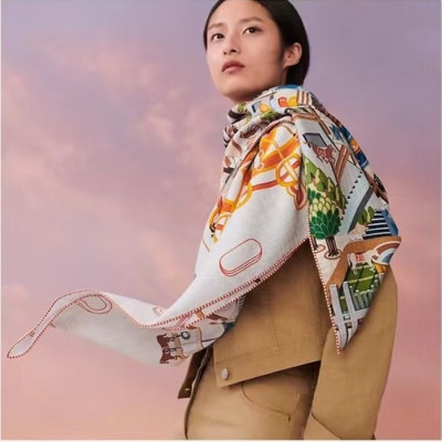 에르메스 여성 오렌지 스카프 - Hermes Womens Orange Scarf - he454x