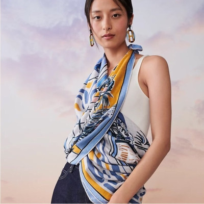 에르메스 여성 블루 스카프 - Hermes Womens Blue Scarf - he457x