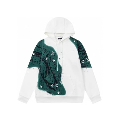 루이비통 남성 화이트 후드티 - Louis vuitton Mens White Hoodie - lv1997x