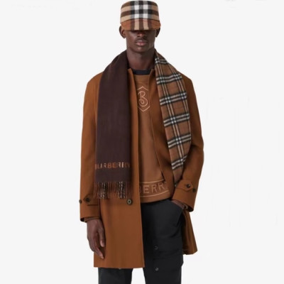 버버리 남성 브라운 양면 머플러 - Burberry Mens Brown Muffler - bu315x