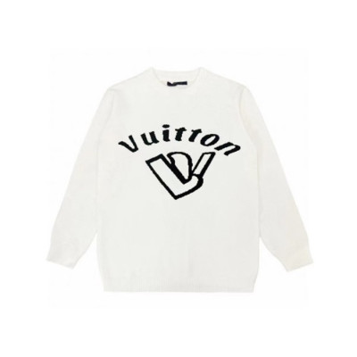 루이비통 남성 화이트 크루넥 니트 - Louis vuitton Mens White Knits - lv1999x