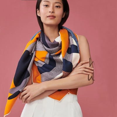 에르메스 여성 오렌지 스카프 - Hermes Womens Orange Scarf - he481x