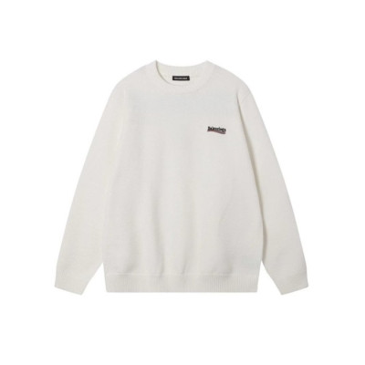 발렌시아가 남성 화이트 크루넥 니트 - Balenciaga Mens White Knits - ba800x