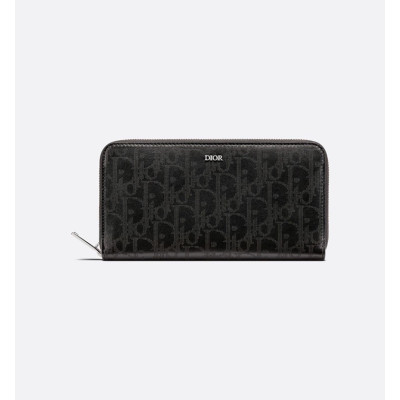 디올 남성 블랙 지퍼돌이 장지갑 - Dior Mens Black Zippy Wallets - di827x