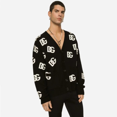 돌체앤가바나 남성 블랙 브이넥 가디건 - Dolce&Gabbana Mens Black Cardigan - dol504x