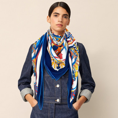 에르메스 여성 블루 스카프 - Hermes Womens Blue Scarf - he507x