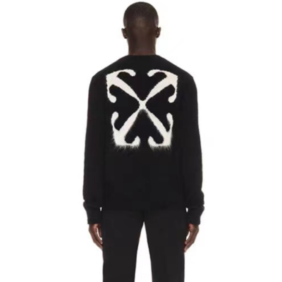 오프화이트 남성 블랙 니트 - Off-white Mens Black Knits - of74x