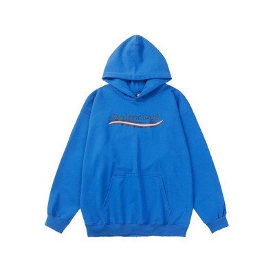 발렌시아가 남/녀 블루 후드티 - Balenciaga Unisex Blue Hoodie - ba846x