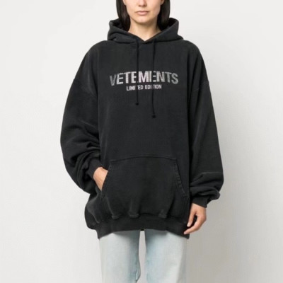 베트멍 여성 블랙 후드티 - Vetements Womens Black Hoodie - ve375x